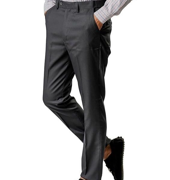 Jack and Jini Formal Pant with Expandable Waist for Men. Regular Fit, Flat Front, Premium Lycra Fabric for Office, Party and Casual Wear