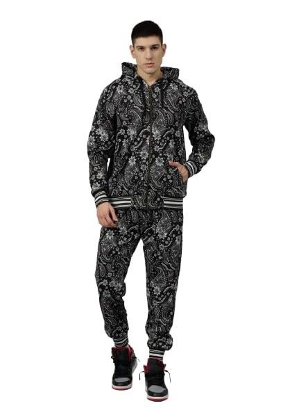 Go Devil Men Hoodie & Track Pants Co-Ord Set Design Printed Black and White Style Jacket with Pant Co ord Sets Mens.