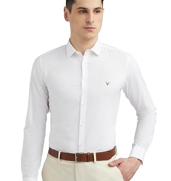 Allen Solly Men Cotton Plain Slim Fit Shirt