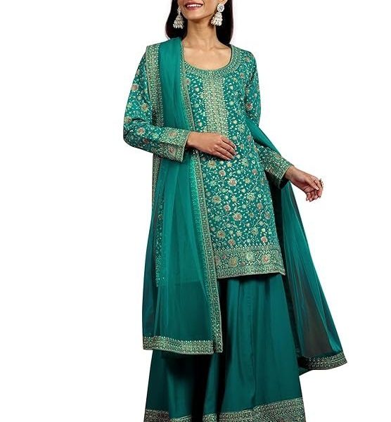 Libas Art Women's Silk Blend Kurta Set