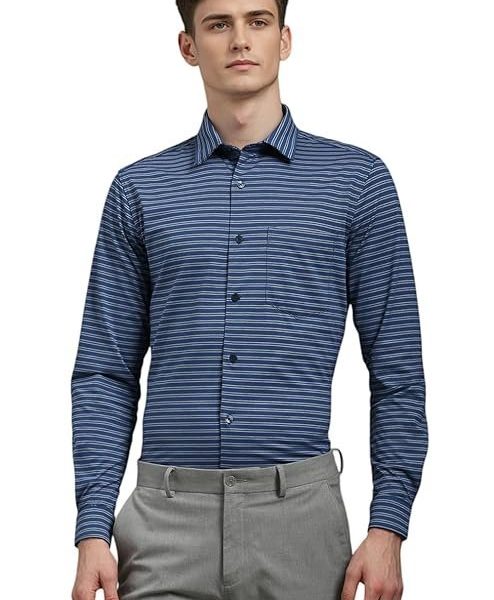 Louis Philippe Men's Striped Slim Fit Shirt