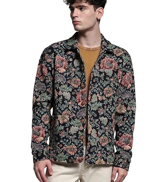 JACK & JONES Men's Floral Oversized Fit Shirt