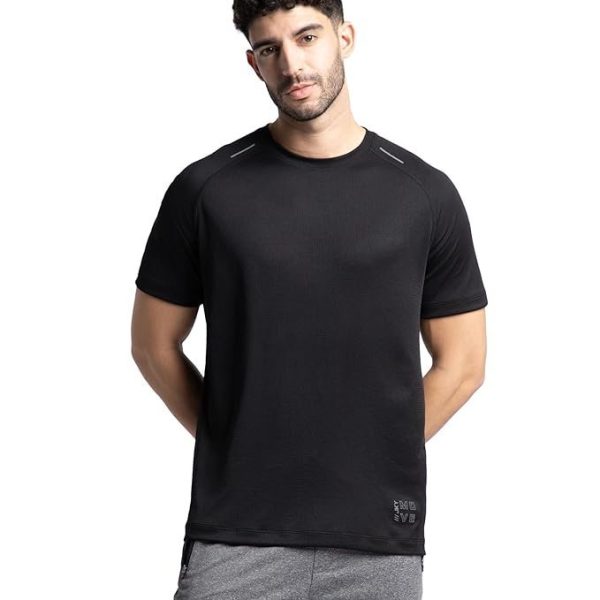 Jockey MV16 Men's Lightweight Regular Fit Microfiber Polyester Solid Round Neck Half Sleeve Active Wear T-Shirt with Breathable Mesh