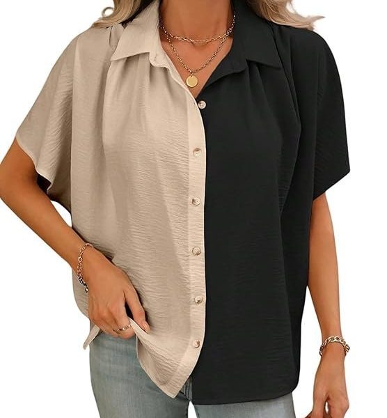 GRECIILOOKS Oversized Shirt for Women – Korean Casual Short Sleeve Loose Fit Top | Plus Size Summer Wear for Girls & Women (Available in Plus Size and Combo Pack of 2)