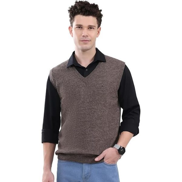 Monte Carlo Men's Regular Fit Sweater | Solid Pattern | Pull-On Closure with Sleeveless V Neck | Classic Sleeveless Sweater for Men