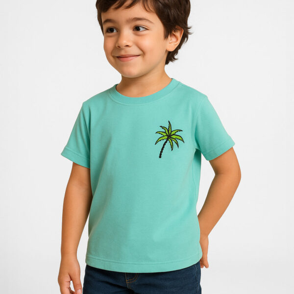 Adambil Teal Puff-printed Oversized T-shirt for Boys