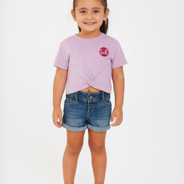 Adambil Cotton Purple Minnie Mouse T-shirt for Girls